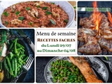 Menu de la semaine 31, du 29 Juillet au 04 Août