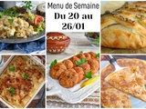 Menu de la semaine du 20 au 26/01