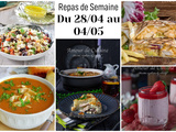Planning repas de semaine du 28/04 au 04/05