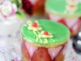 Pudding aux fraises comme un fraisier