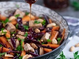 Salade de chou rouge et tofu fumé