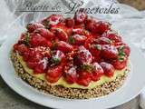 Tarte moelleuse aux fraises et amandes