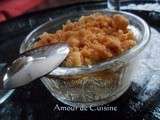 Verrines Crumble aux poires anis étoilé