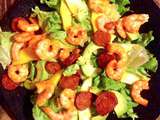 Salade exotique mangue crevettes avocat