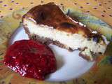 Cheesecake au coulis de framboises