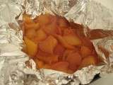 Papillote abricot et nectarine, au miel et quatre-épices