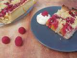 Tarte-crumble aux nectarines et aux framboises