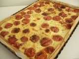 Tarte tomates cerise, bacon et fromage frais