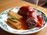 Saltimbocca au fromage , sauce tomate et sauge et polenta croustillante