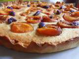 Tarte amandine aux abricots et violettes de toulouse