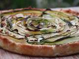 Tarte spiralée crème de feta , courgettes et pignons