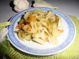 Wok de feuilles de chou-fleur aux carottes