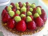 Tarte fraises & pistache (recette de Michalak)