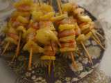 Brochettes Crevettes Ananas