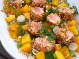 Tataki de Saumon ou SaumonCroustillant Mangue Riz inspiration Cyril Lignac