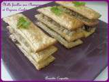 Mille feuilles champignons et oignons confits