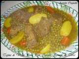 Tajine de Veau, Petit Pois, Carotte, Pomme de Terre