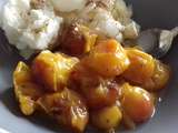 Glace au yaourt- mirabelles roties au caramel