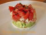 Tartare de saumon/Avocat/tomate/pomme granny