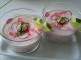 Creme de radis roses,chevre et citron vert