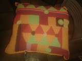 Housse de coussin au tricot