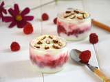 Frozen yogourt brebis, framboises et amandes