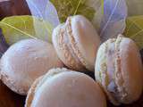 Macarons chocolat blanc, citron et basilic