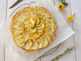 Tarte fine aux courgettes jaunes et herbes de Provence