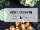 Chou fleur pimenté crohttps://www.instagram.com/aufouraumoulin/quant, sauce menthe et coriandre