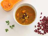 Soupe maïs, haricots rouges et courge butternut