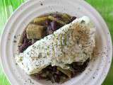 Filet de poisson, céleri branche et haricots rouges