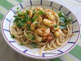 Linguine aux crevettes aillées