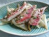 Filets de rougets en vinaigrette et émincé de fenouil