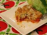 Crumble aux tomates, chapelure panko, emmenthal et fines herbes fraîches