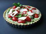 Tarte à la tomate sur garniture de ricotta au pesto