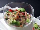 Verrine de crabe, tomates, avocat et coriandre