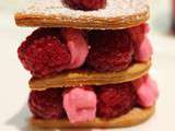 Millefeuille framboises-chantilly-pistache