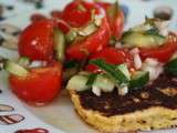 Blinis au maïs, salsa de tomates