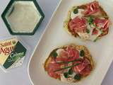 Blinis gourmands au jambon et noisettes