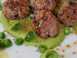 Boulettes d’agneau, menthe & petits pois