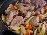 Cocotte de veau sucré salé aux carottes et raisins