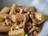 Rigatoni aux courgettes et bacon