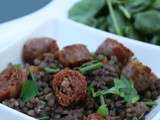 Saucisses confites aux lentilles