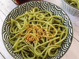 Tartare de thon à la mangue, nouilles soba au thé vert