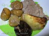 Filet mignon pomme pruneau marrons