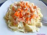 Tagliatelles au saumon et surimi