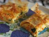 {cuisine du placard} quiche aux feuilles de brick, épinards, carottes et boudin blanc