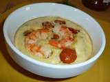 Clafoutis de tomates cerise au thon et aux crevettes