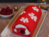 Bûche roulée rouge aux framboises {Recette facile}