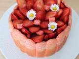 Charlotte aux fraises, mousse fromage blanc